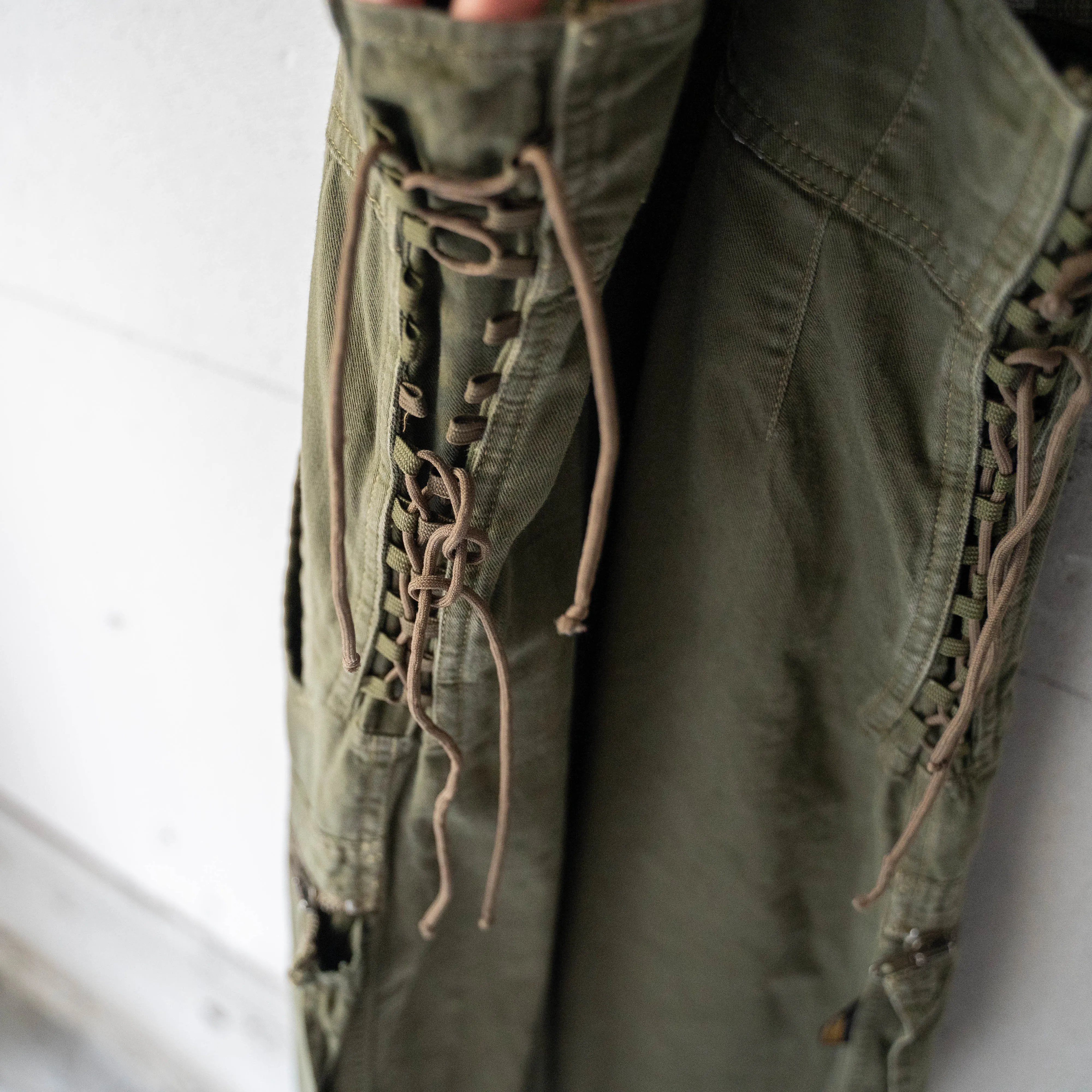 1980−90s 'ARMANI JEANS' khaki color cotton overall -military like-
