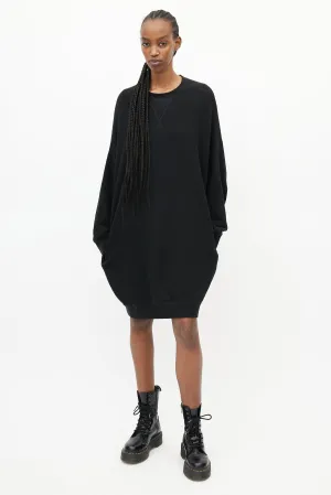 Black Grunge Sweatshirt Dress