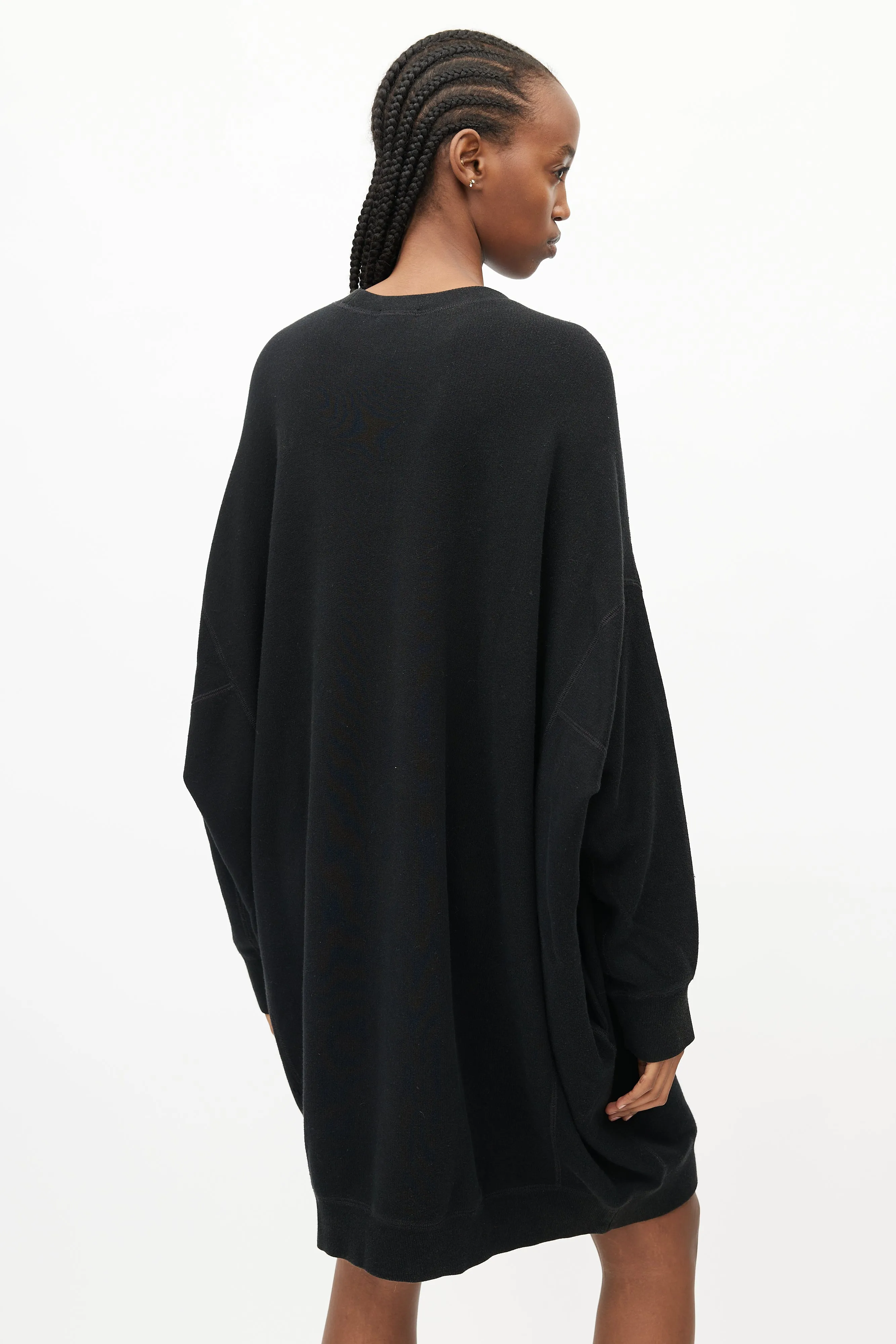 Black Grunge Sweatshirt Dress