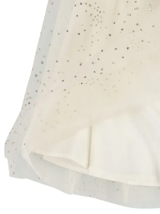 Bonpoint   Glittered stretch tulle &amp; satin skirt 