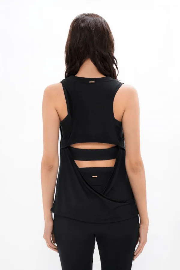 Brussels BRU Sports Tank Top in Black Sand