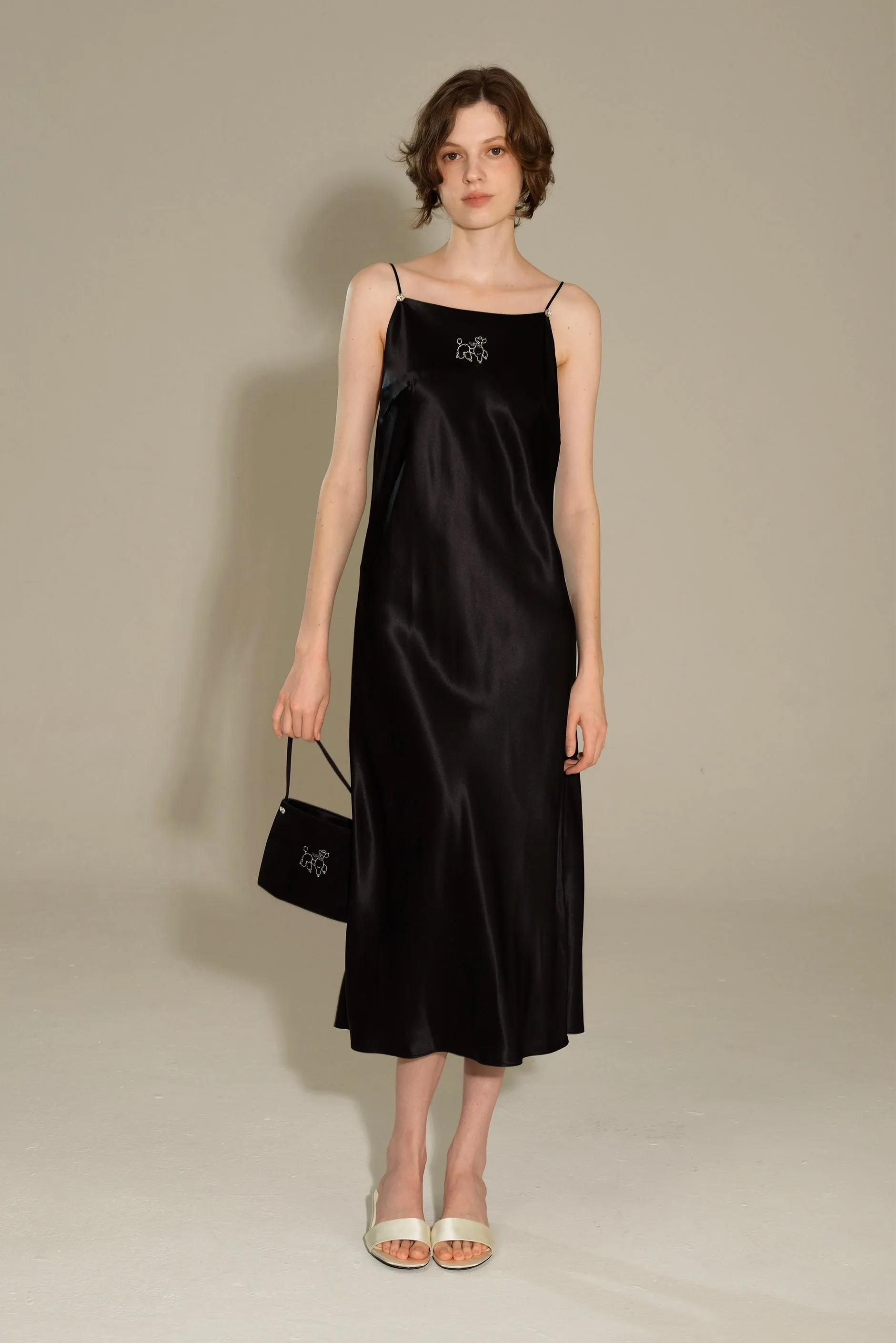 Diamond Poodles Silk Slip Dress
