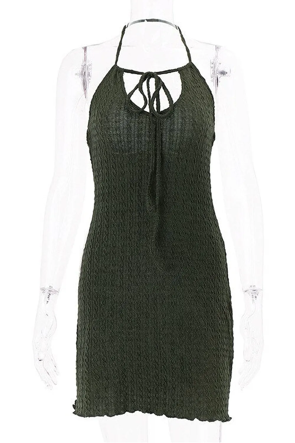 Fairy Grunge Green Folds Mini Dresses