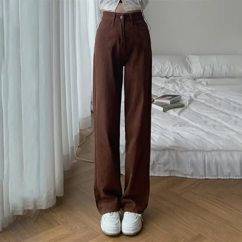 Fairy Grunge Oversize Braunes Hosen