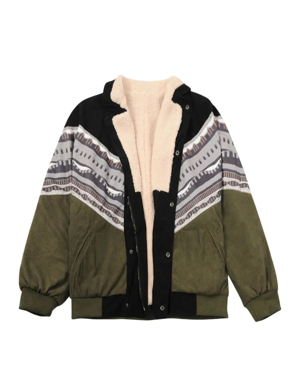 Fairy grunge Vintage Boho Jacke mit Musterärmeln