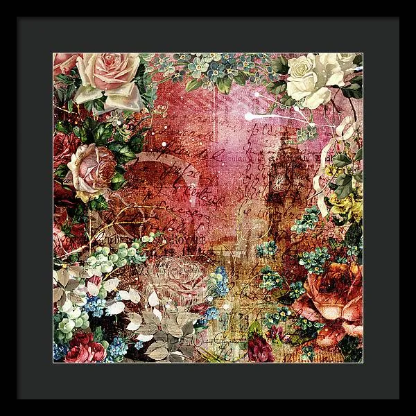 Flower Power - Antique Flower Garden - Framed Print