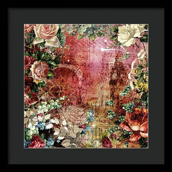 Flower Power - Antique Flower Garden - Framed Print