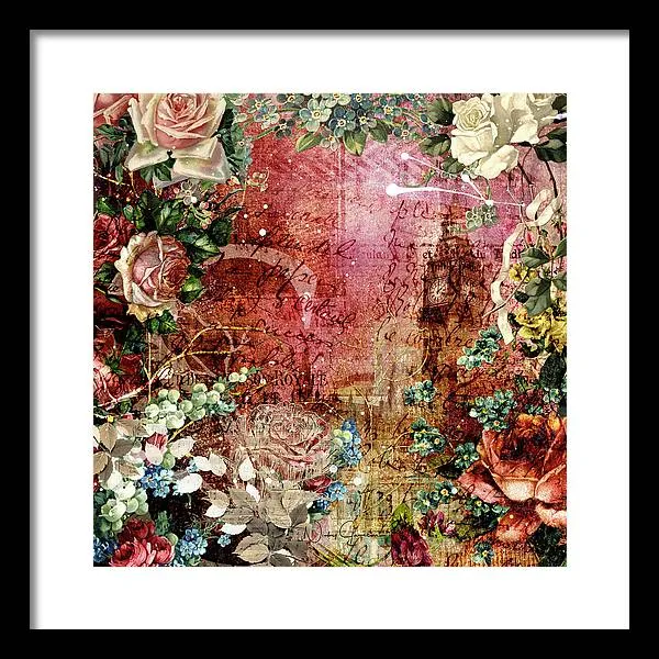 Flower Power - Antique Flower Garden - Framed Print