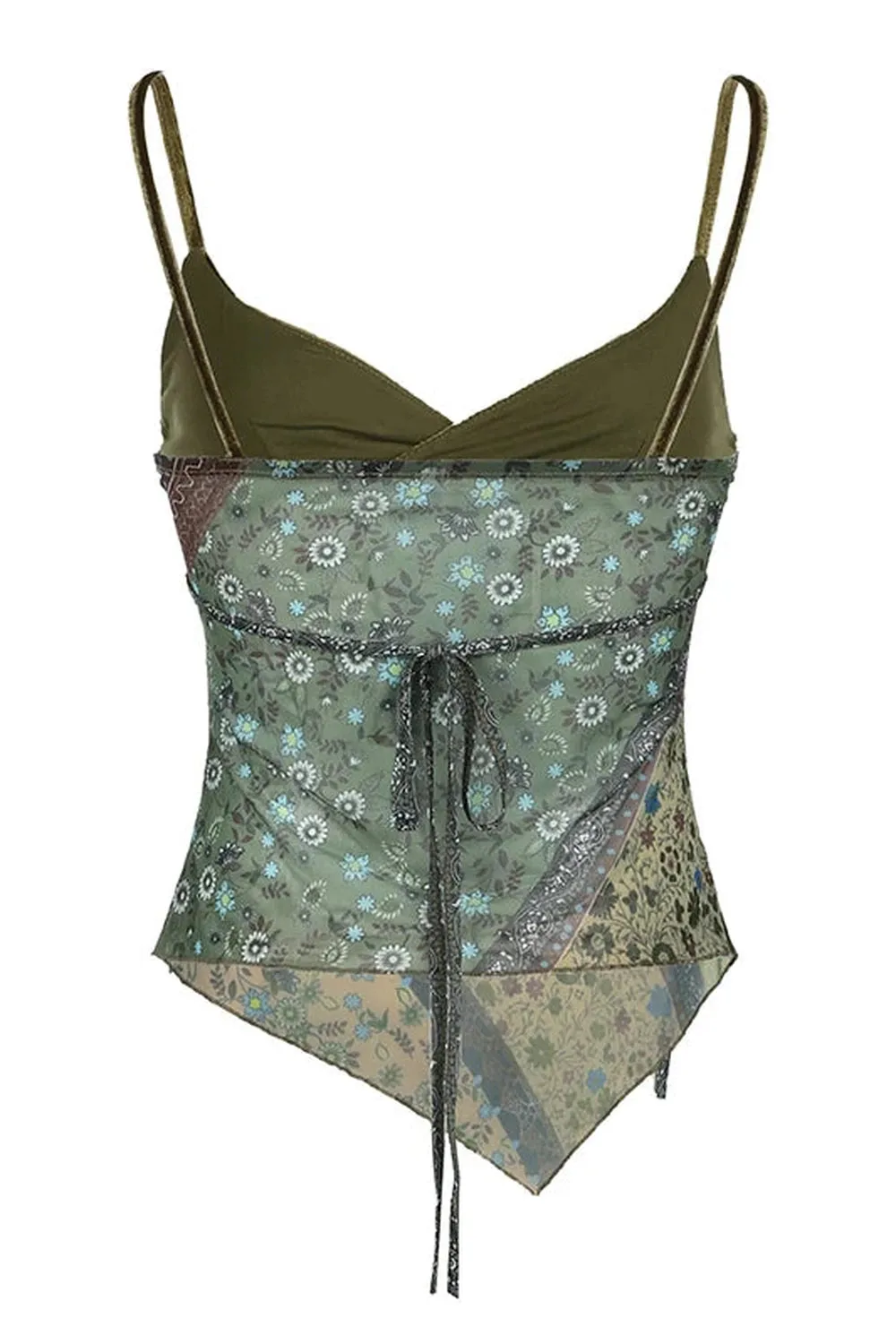 Grunge Floral Asymmetrical Cami Top