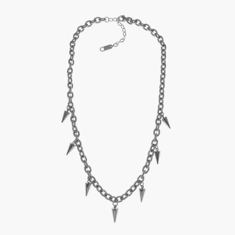 Hanging Spikes Grunge Chain Necklace