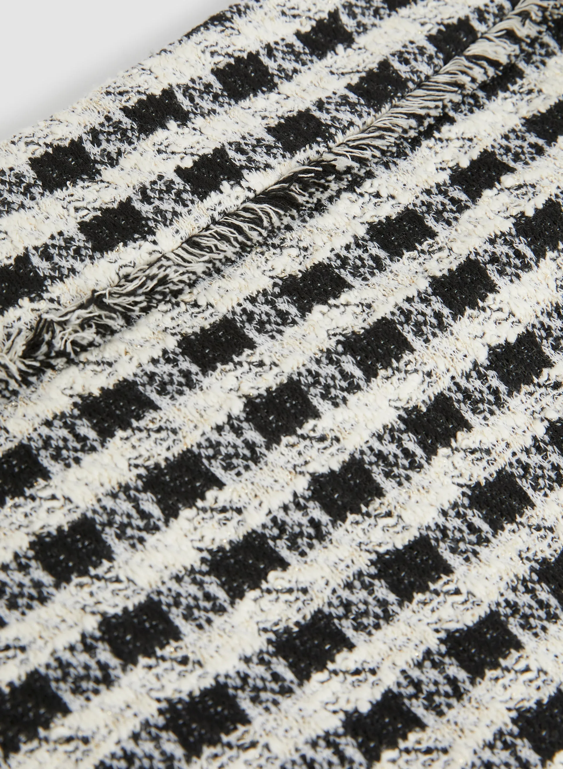 Houndstooth Motif Pencil Skirt