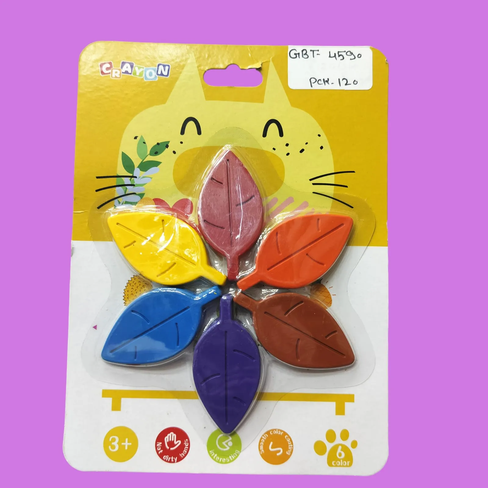 Leaves shape Pack of 6 Crayon Set