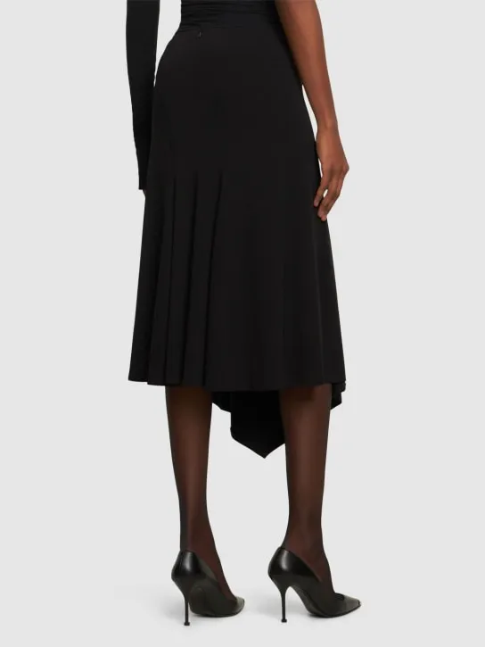 MUGLER   Logo jersey cutout midi skirt 