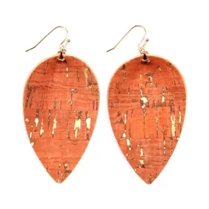 Orange Vintage Grunge Teardrop Earrings