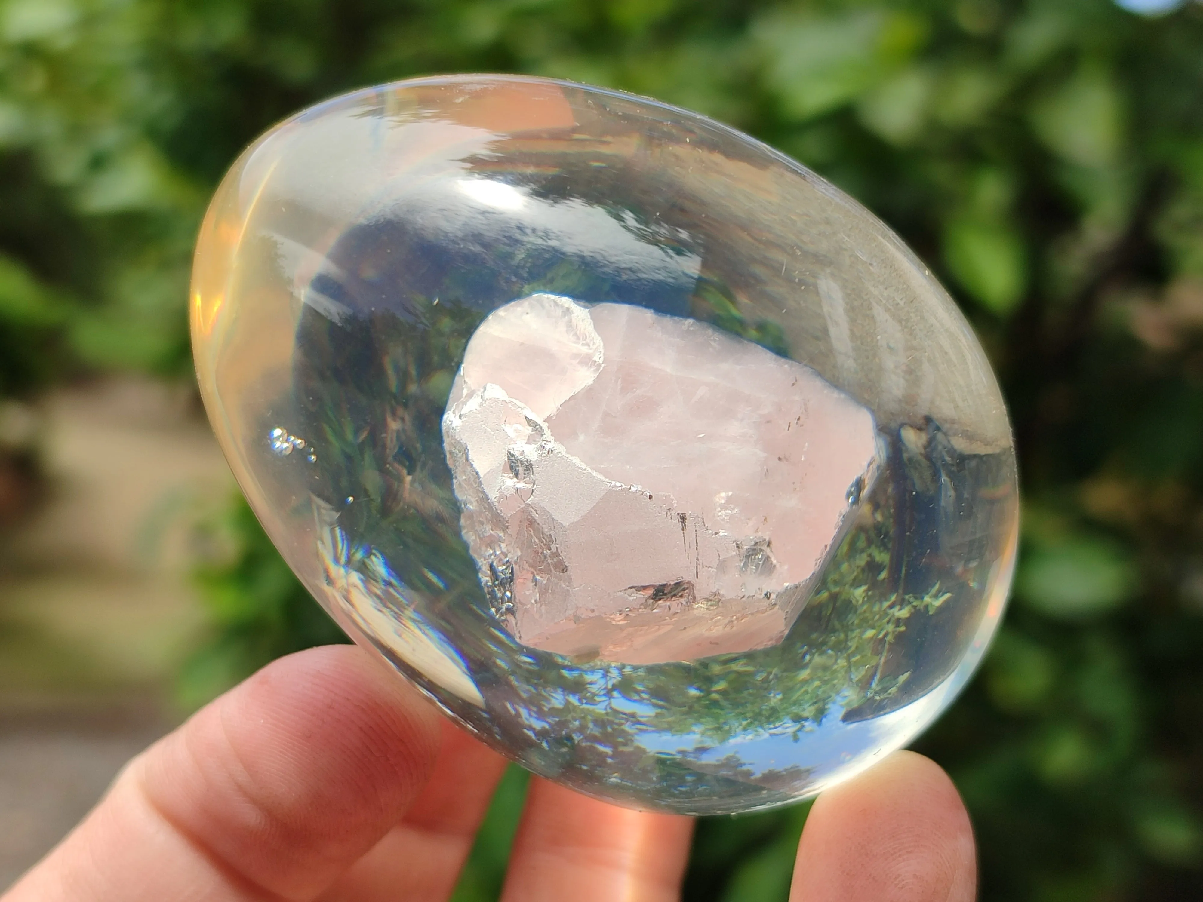 Polished Rose Quartz In Resin Egg - Sold Per Item - From Northern Cape, South Africa