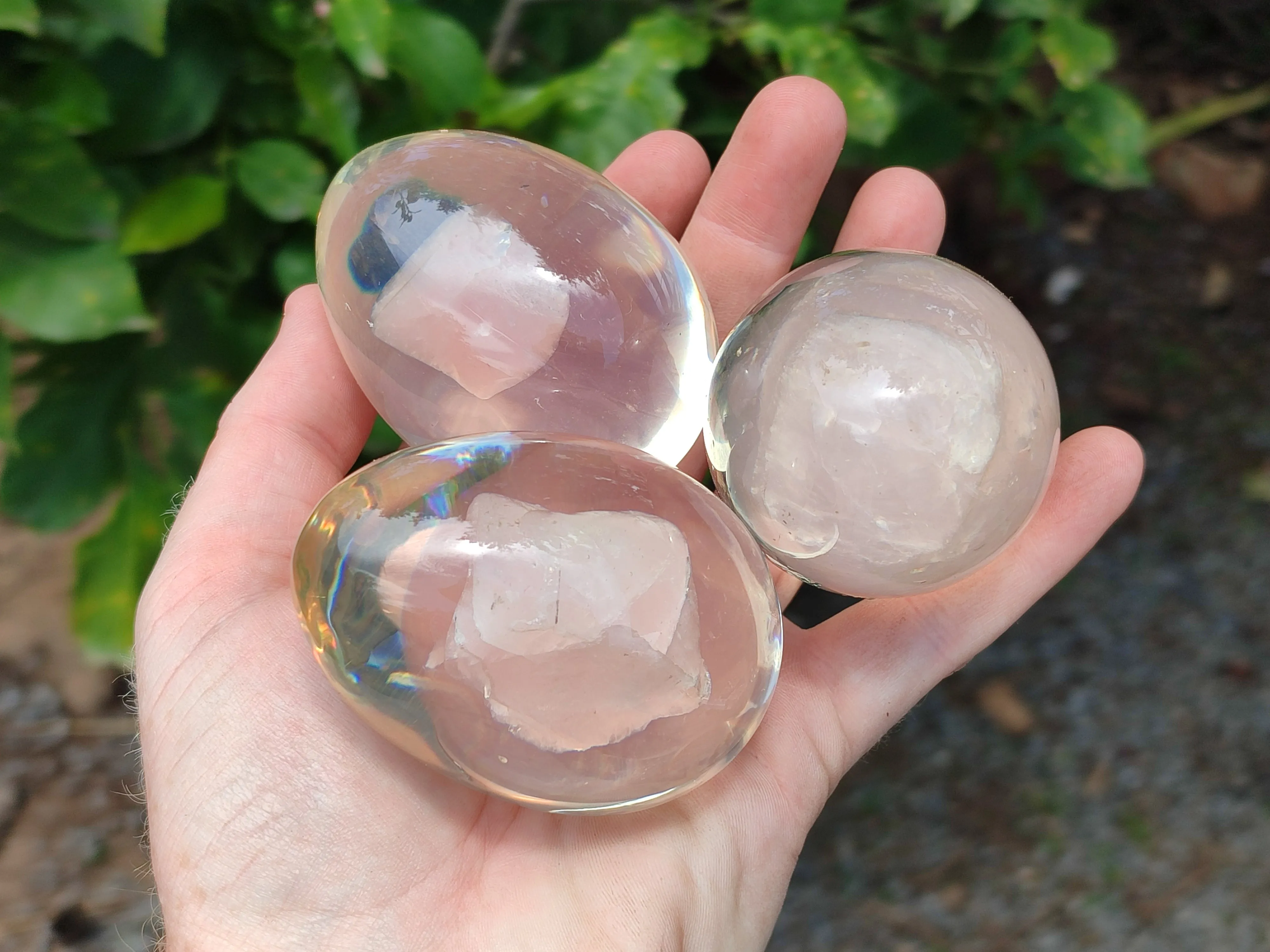 Polished Rose Quartz In Resin Egg - Sold Per Item - From Northern Cape, South Africa