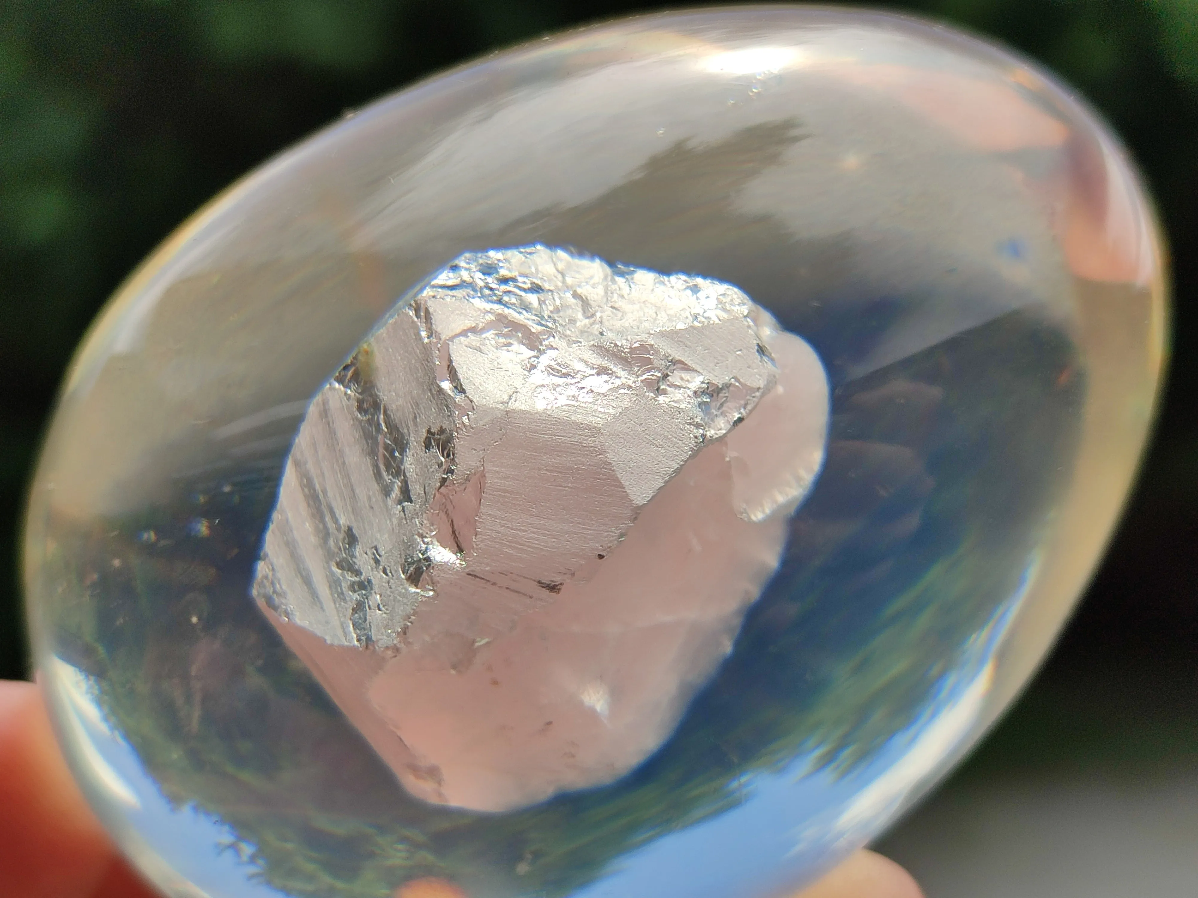 Polished Rose Quartz In Resin Egg - Sold Per Item - From Northern Cape, South Africa