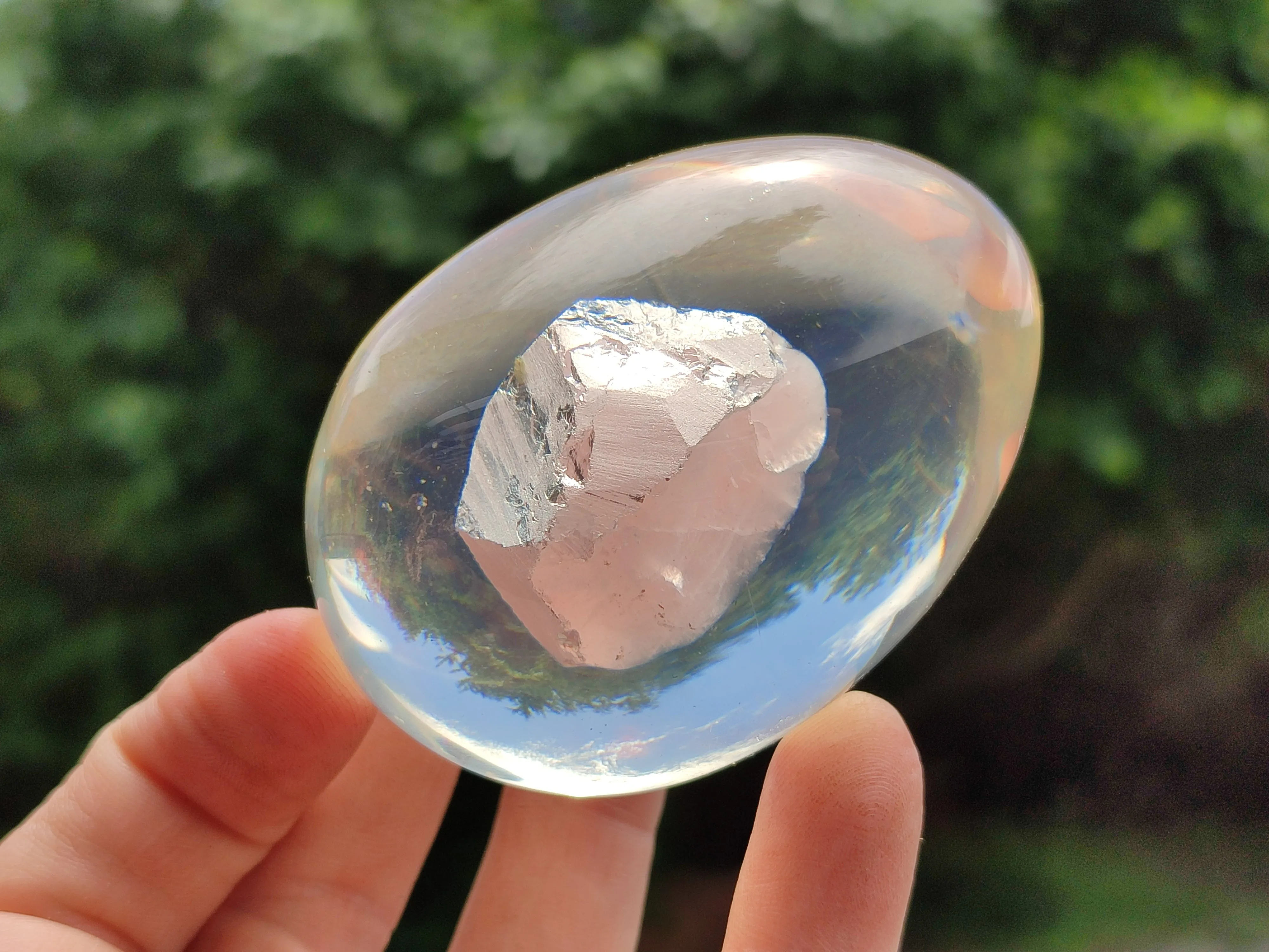 Polished Rose Quartz In Resin Egg - Sold Per Item - From Northern Cape, South Africa