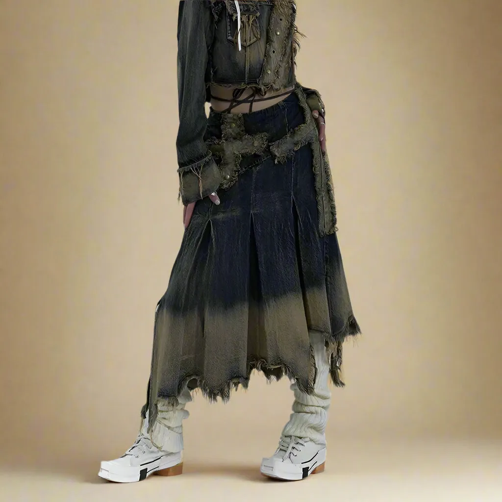 Rustic Shadows Denim Skirt