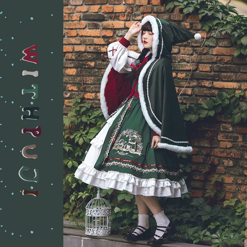 With Puji~Wishing Bell Lolita Cape Christmas OP