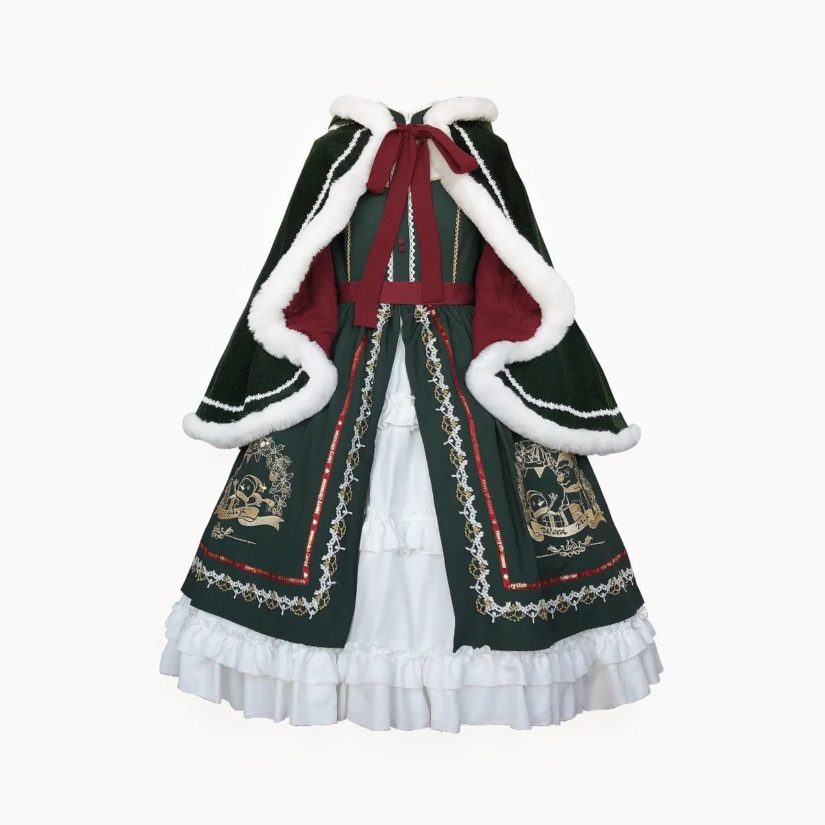 With Puji~Wishing Bell Lolita Cape Christmas OP