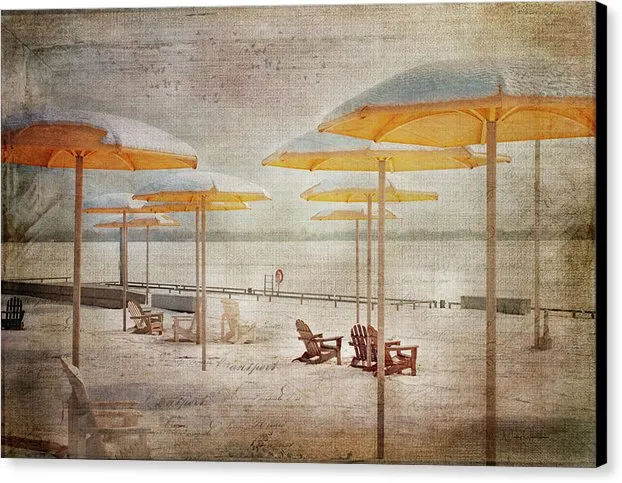 Yellow Parasols In Light - Canvas Print